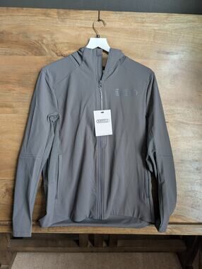 Battle Ultra Track Jacket Mens Small Gray Athletic Fit Hooded Zip-Up 51AP500006
